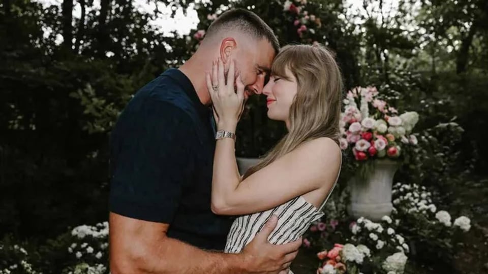 Taylor Swift and Travis Kelce in a People story image