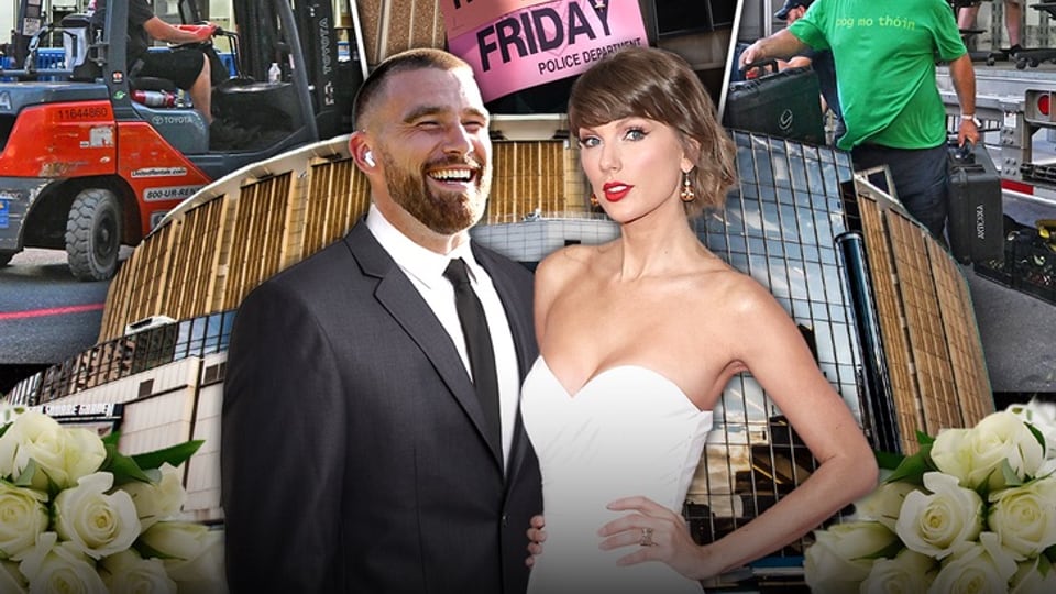 TMZ collage image about Taylor Swift and Travis Kelce